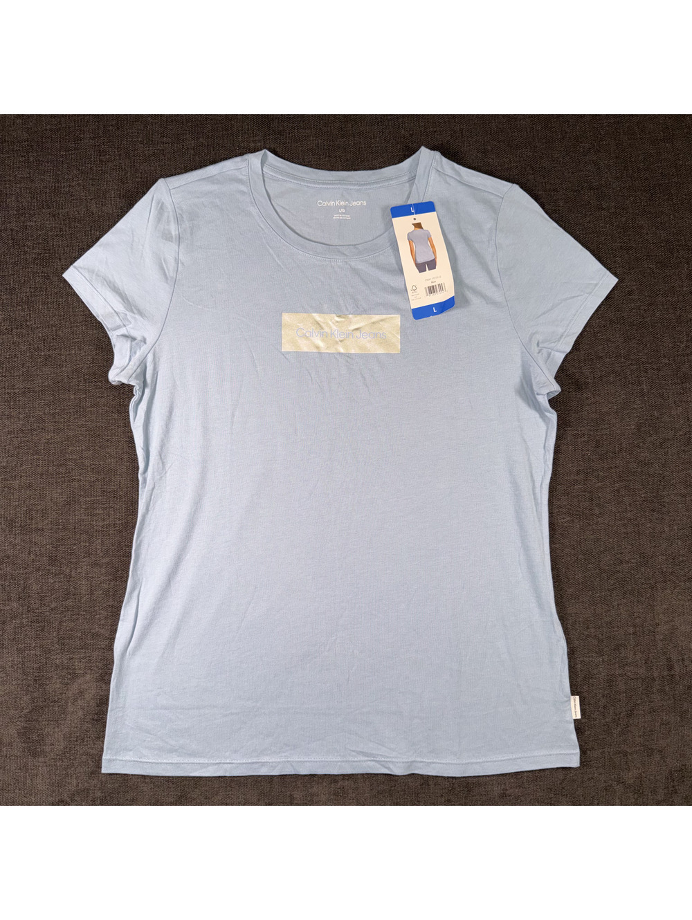 Calvin Klein Jeans Light Blue Logo T-Shirt Size L